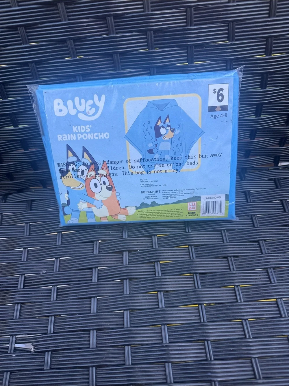 Disney Blue Kids' Rain Poncho with Cartoon Characters